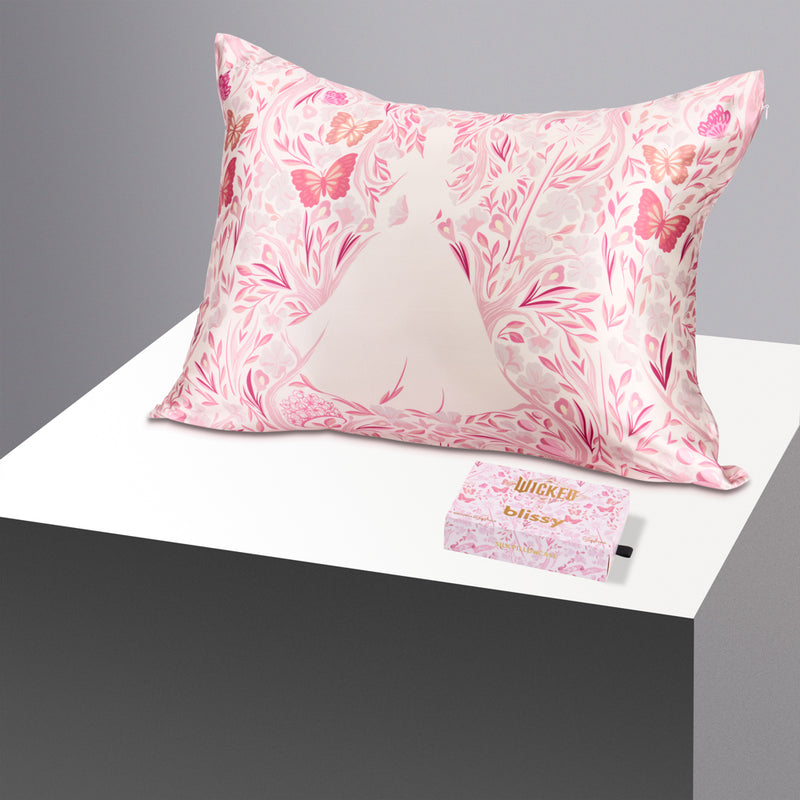 Pillowcase - Wicked™- Find Your Courage Glinda - Standard - Blissy King Wicked™- Find Your Courage Pillowcase – 22 Momme Mulberry Silk, 100% Silk