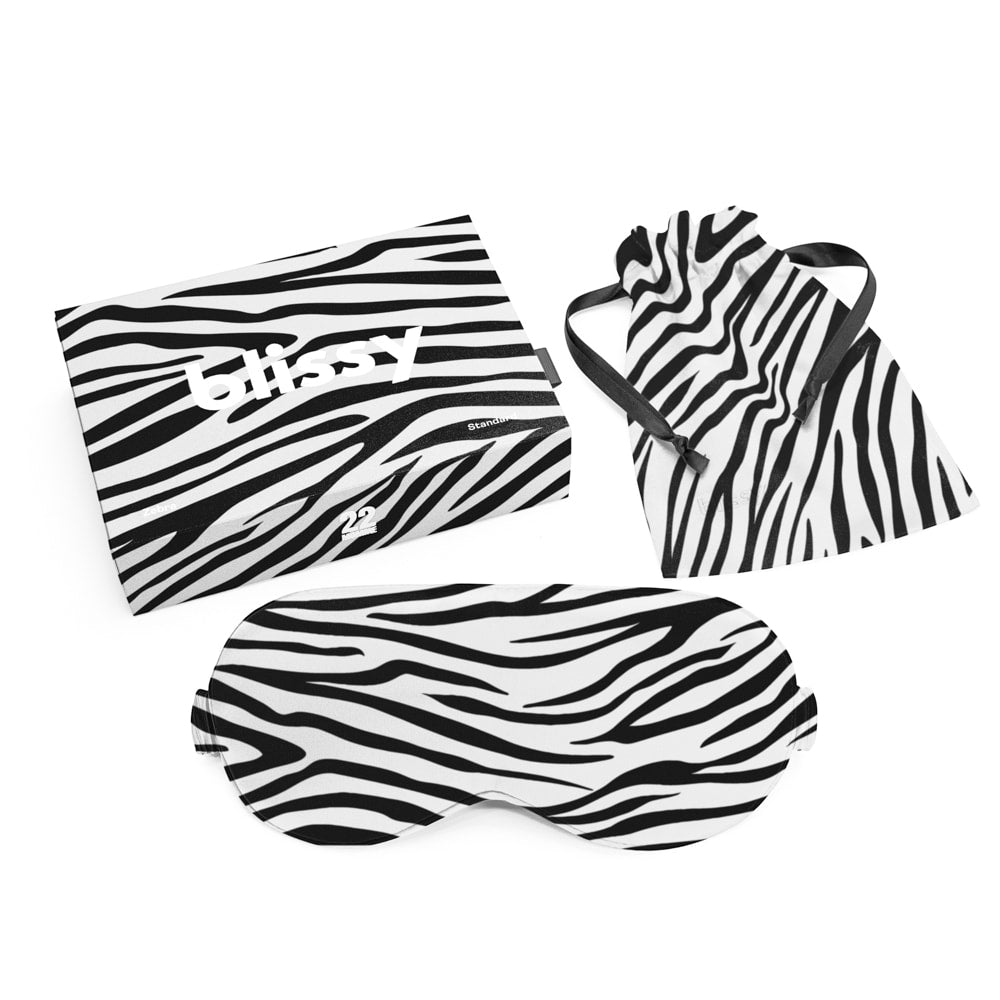 Blissy Silk Sleep Mask 100 Mulberry 22Momme Zebra