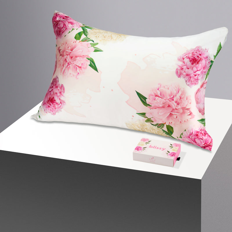 Pillowcase - Zodiac Flower - Sagittarius Carnations - Standard - Blissy Standard Zodiac Flower Pillowcase – 22 Momme Mulberry Silk, 100% Silk