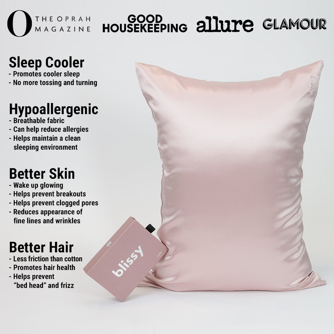 Pink Mulberry Silk Pillowcase – Blissy King