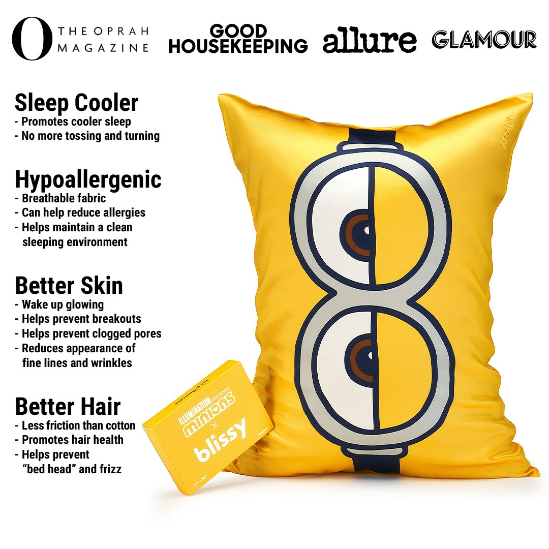Sleepyhead Minion Mulberry Silk Pillowcase – Blissy