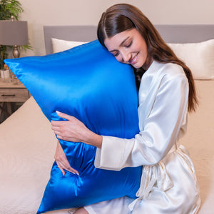 Royal Blue Silk Pillowcase