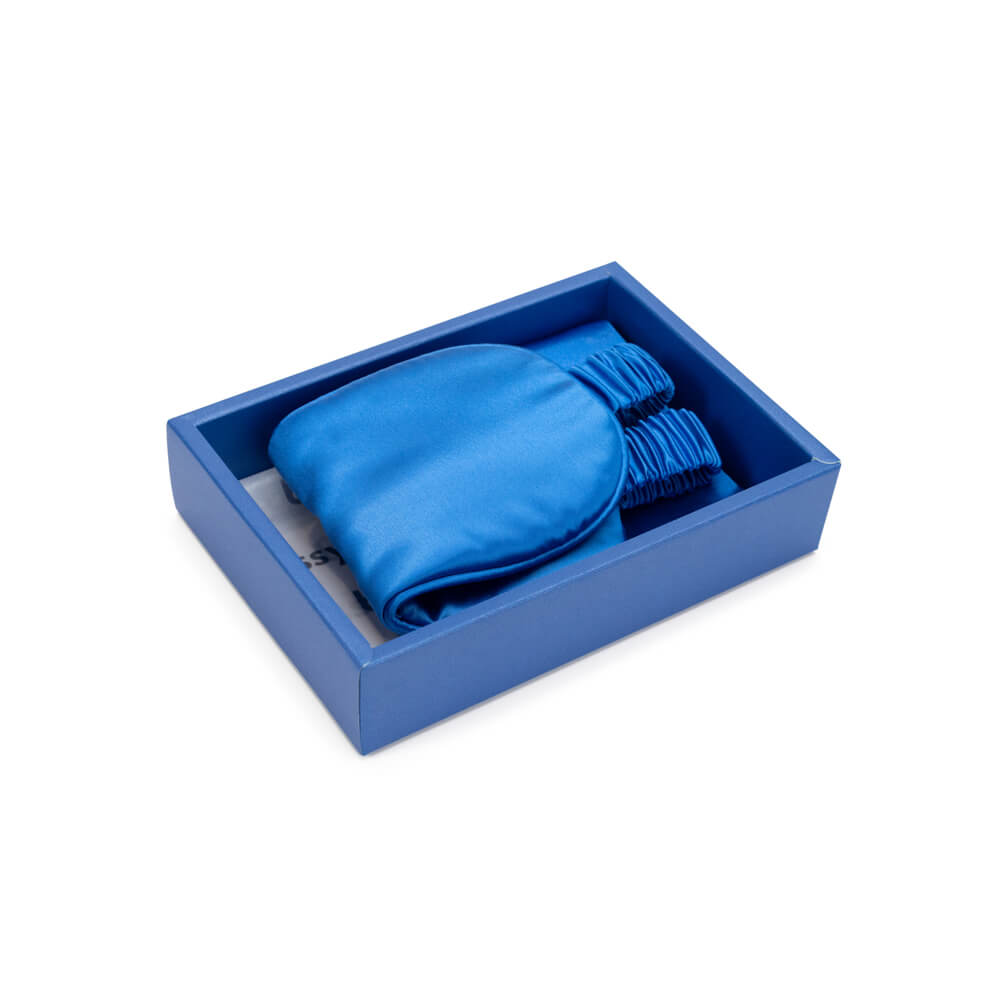 Azure Sleep Mask Close-Up – Blissy 22 Momme Silk