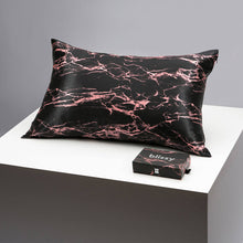 Load image into Gallery viewer, Pillowcase - Rose Black Marble - Standard