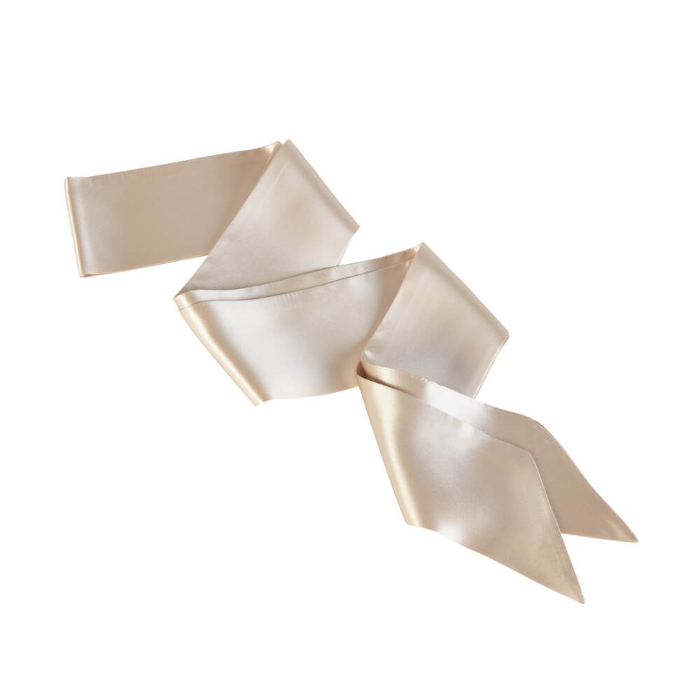 MYK Silk Pure Silk Hair Ribbons in Two-Color Combos Okeo Certified Champagne Set (Champagne and Beige)