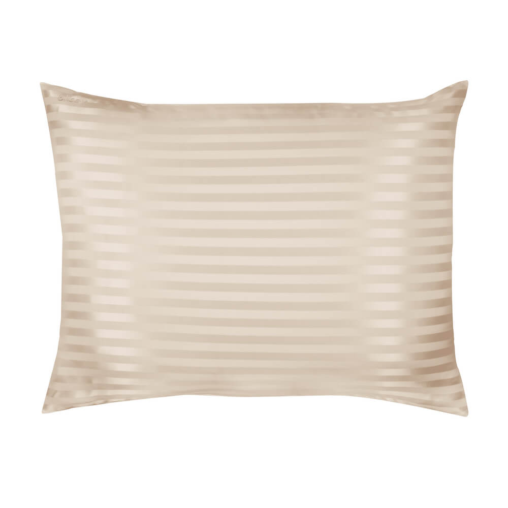 blissy champagne striped mulberry silk pillowcase