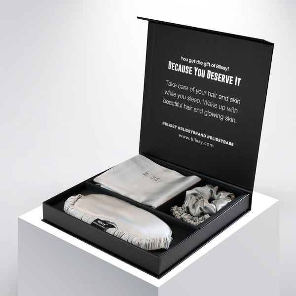 Blissy King Silver Blissy Dream Set – 22 Momme Mulberry Silk, 100% Silk
