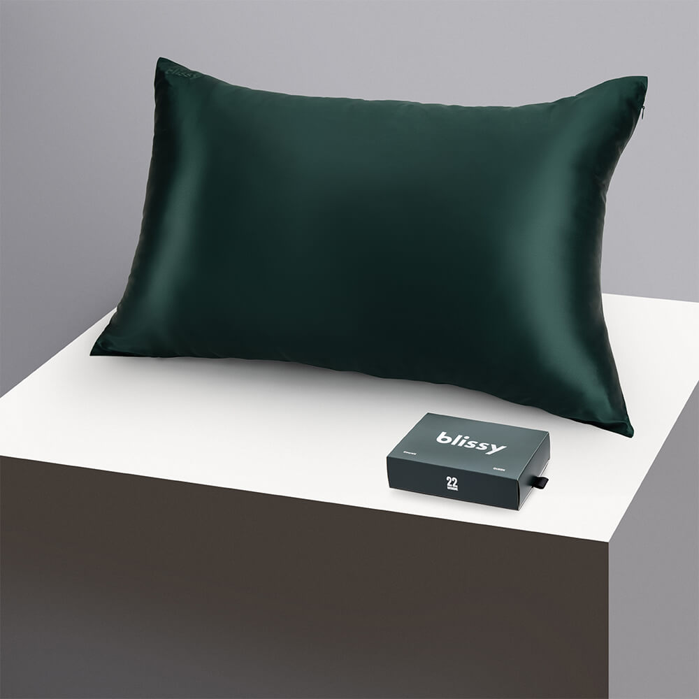 Blissy Queen Emerald Pillowcase – 22 Momme Mulberry Silk, 100% Silk