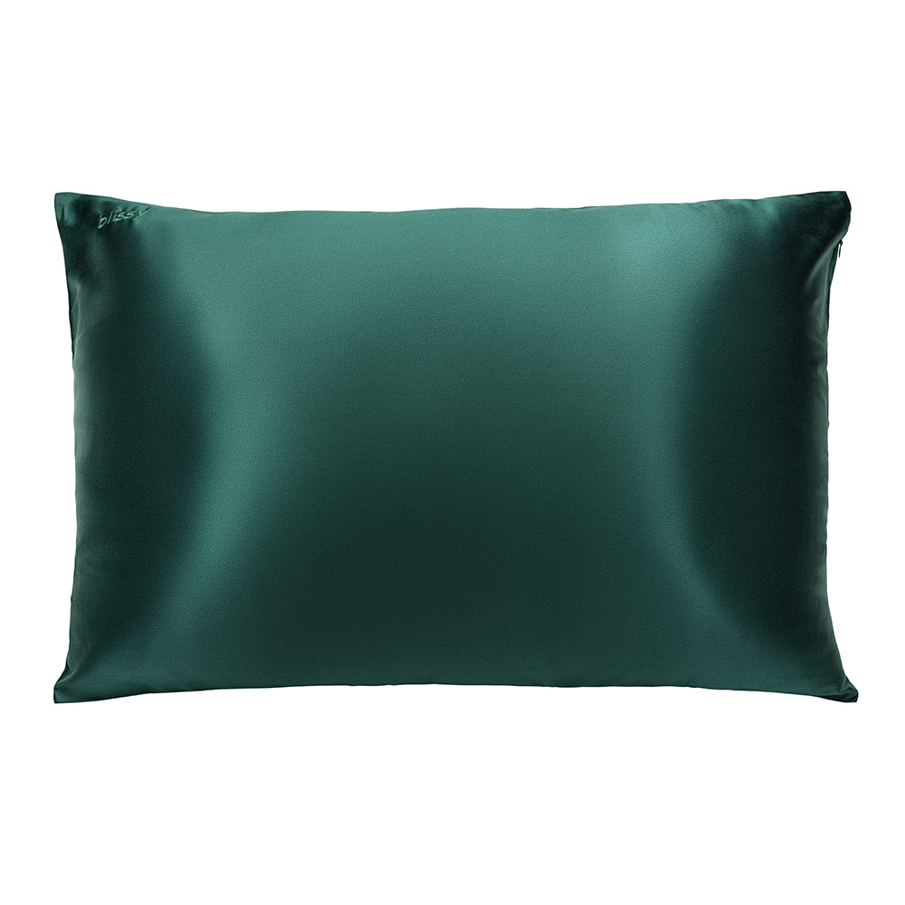 blissy emerald mulberry silk pillowcase