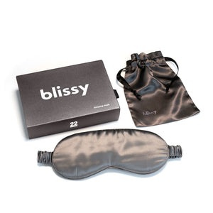 Blissy Silk Sleep Mask - 100% Mulberry 22-Momme - Black - Canada