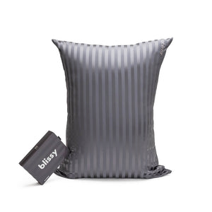 Pillowcase - Grey Striped - Queen