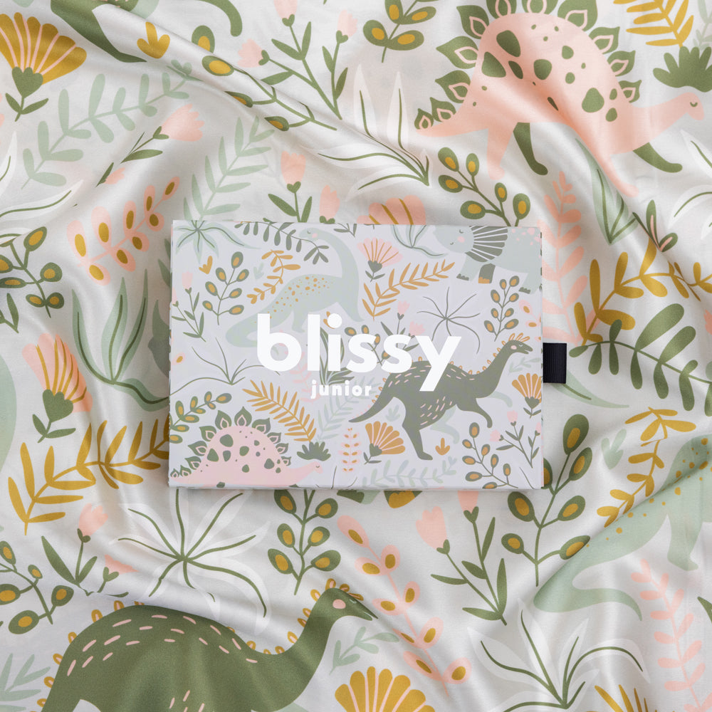 Blissy Dinosaur Pillowcase Lifestyle – Mulberry Silk