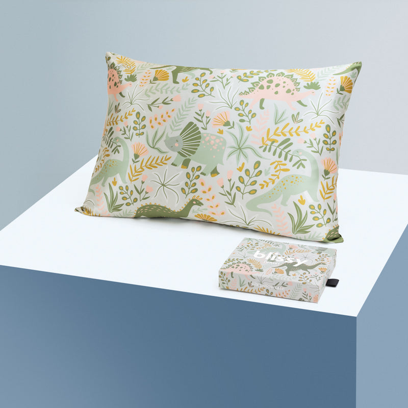 Pillowcase - Dinosaur - Youth - Blissy Dinosaur Pillowcase – 22 Momme Mulberry Silk, 100% Silk