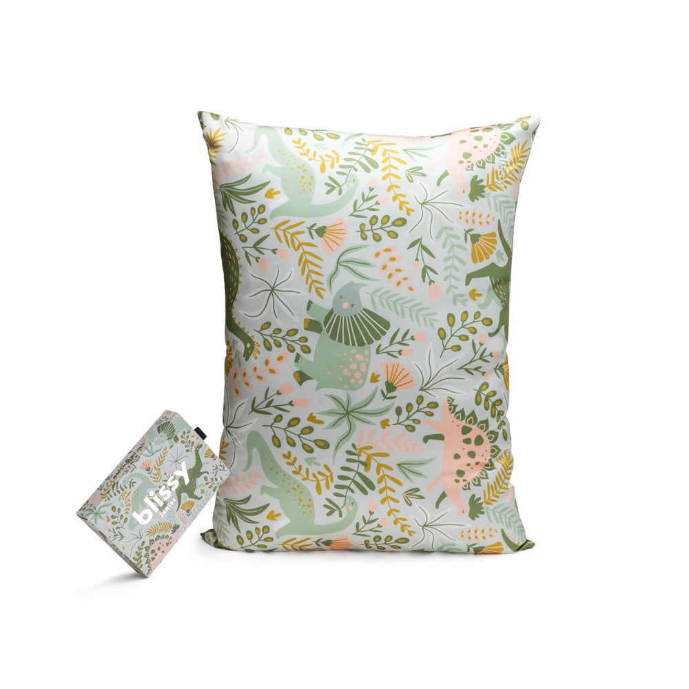 Blissy Dinosaur Silk Pillowcase Detail –