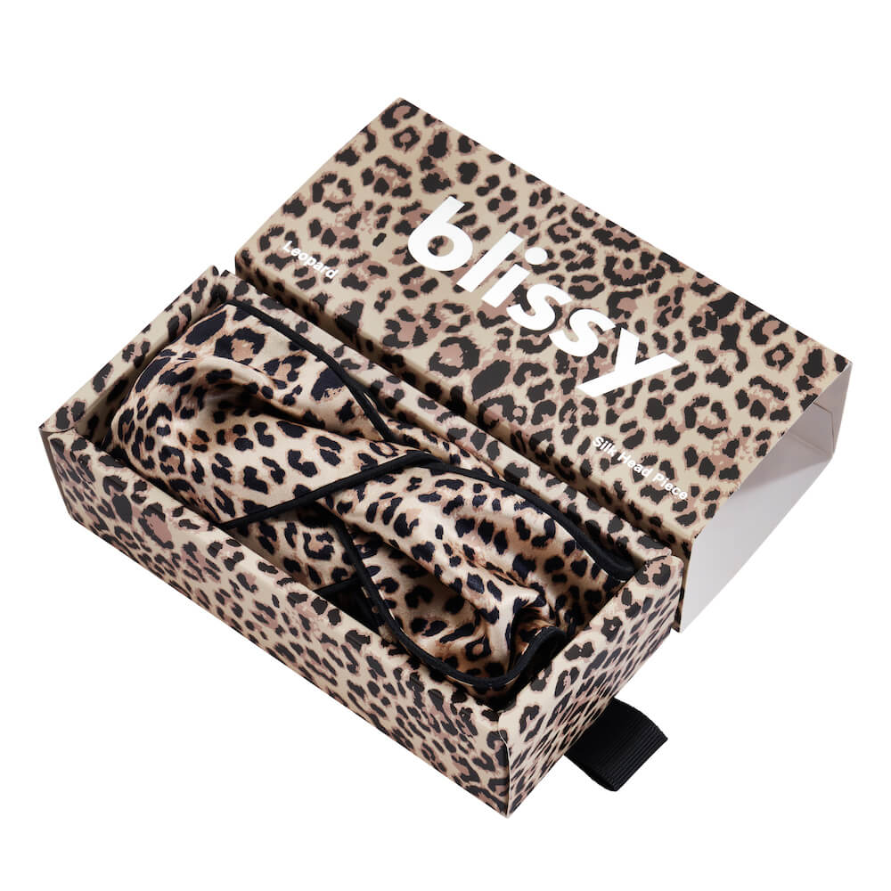 Blissy Leopard Blissy Head Piece – 22 Momme Mulberry Silk, 100% Silk