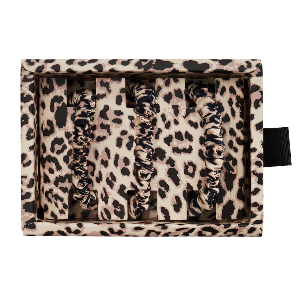 Leopard Mulberry Silk Blissy Skinny Scrunchies – Blissy