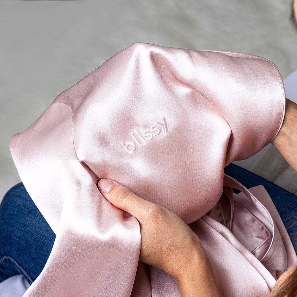 Blissy Classic Robe - Pink - 100% Pure Mulberry Silk Loungewear