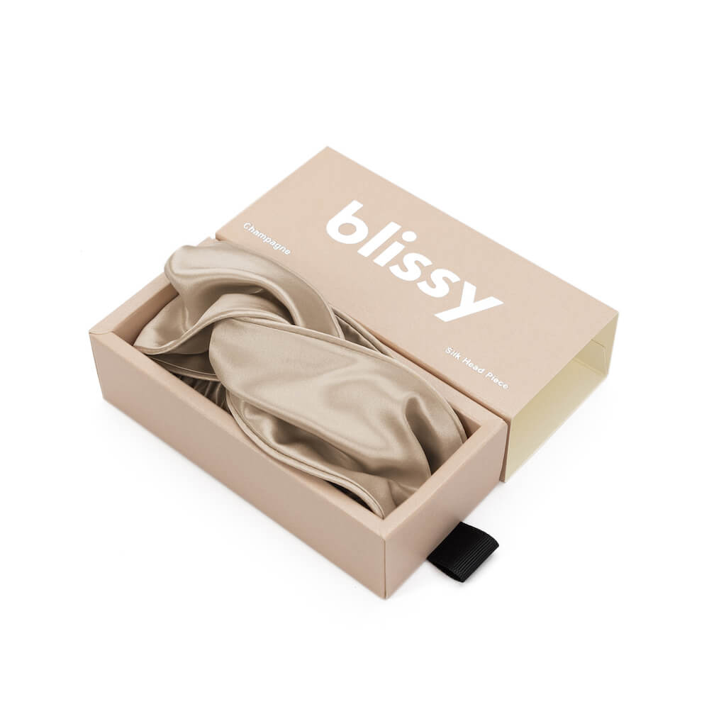 Blissy Champagne Blissy Head Piece – 22 Momme Mulberry Silk, 100% Silk