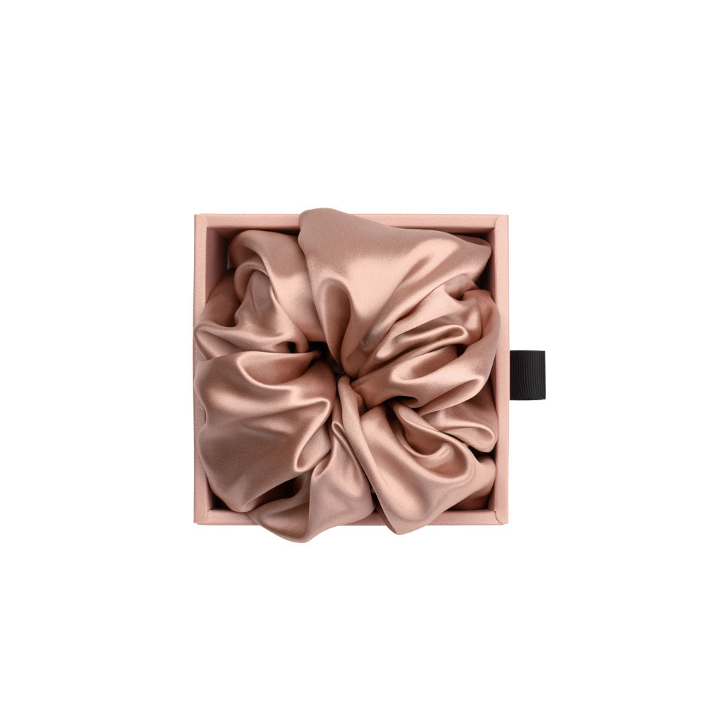 Blissy Rose Gold Silk Blissy Oversized Scrunchie Detail –