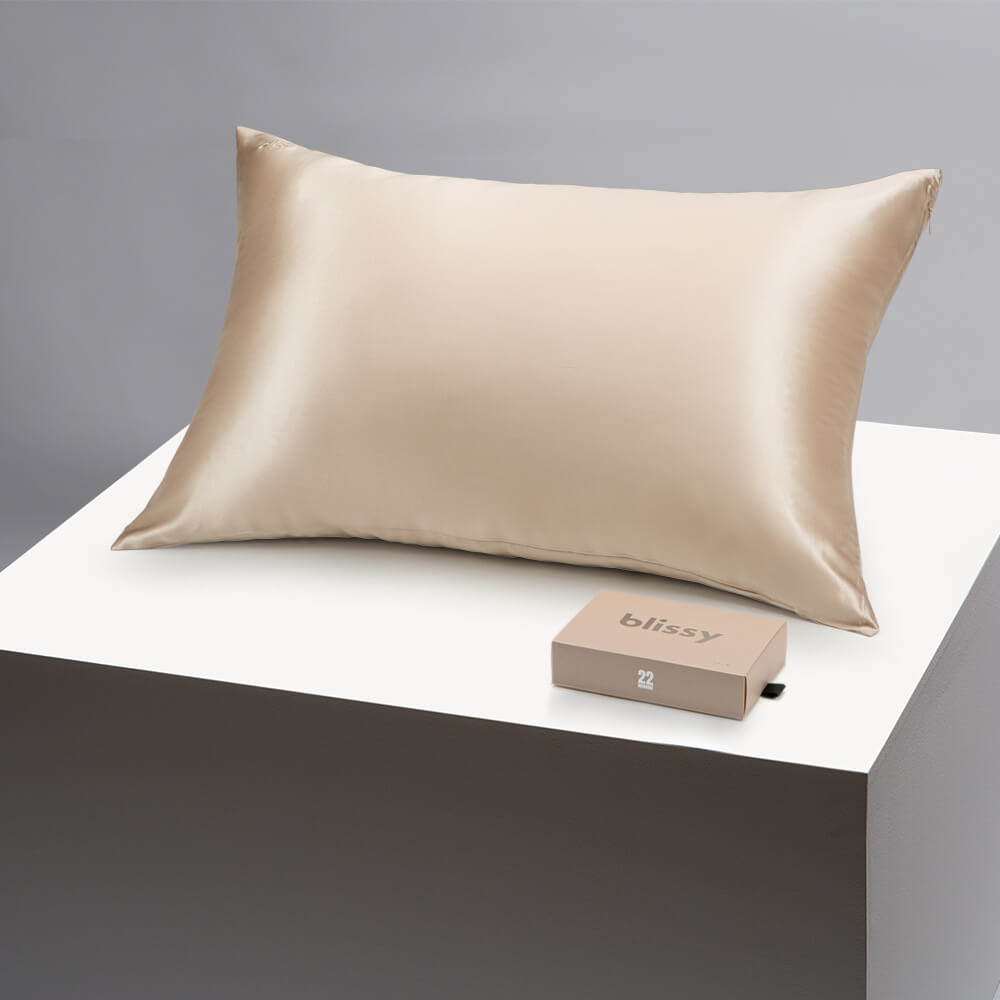 Blissy 100 Mulberry 22 Momme Silk Pillowcase Champagne Standard