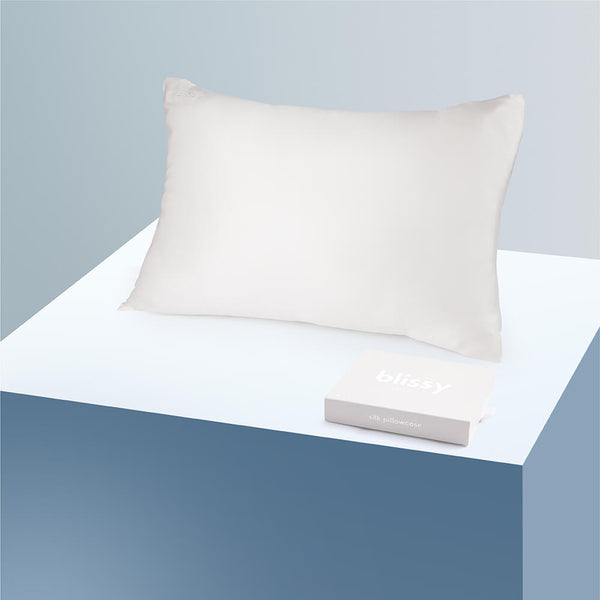 Blissy White Pillowcase – 22 Momme Mulberry Silk, 100% Silk