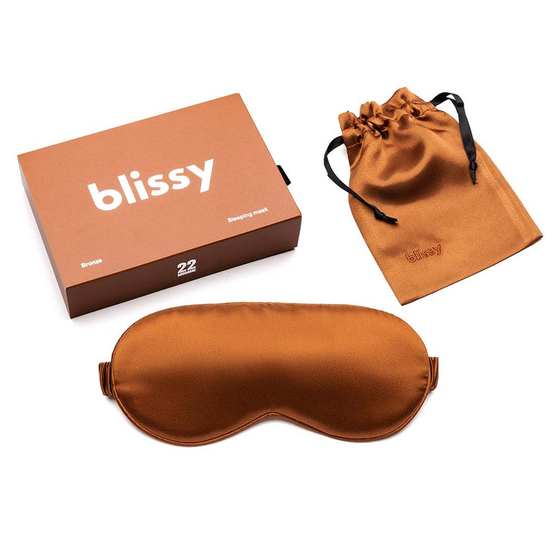 Sleep Mask - Bronze - Blissy Bronze Sleep Mask – 22 Momme Mulberry Silk, 100% Silk