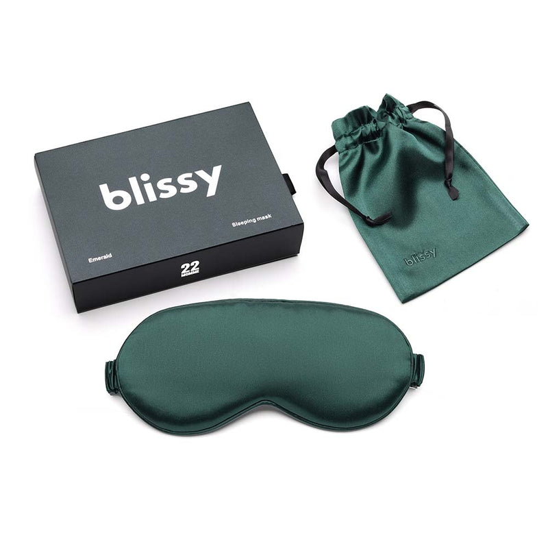Sleep Mask - Emerald - Blissy Emerald Sleep Mask – 22 Momme Mulberry Silk, 100% Silk