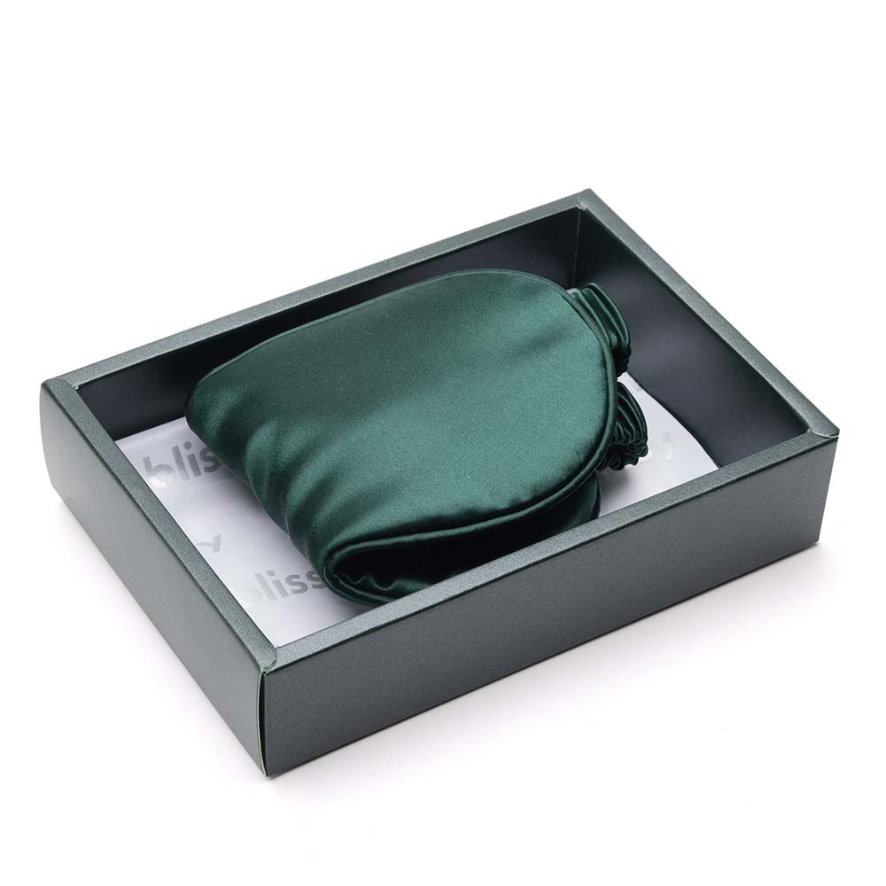 Blissy Silk Sleep Mask - 100% Mulberry 22-Momme - Emerald