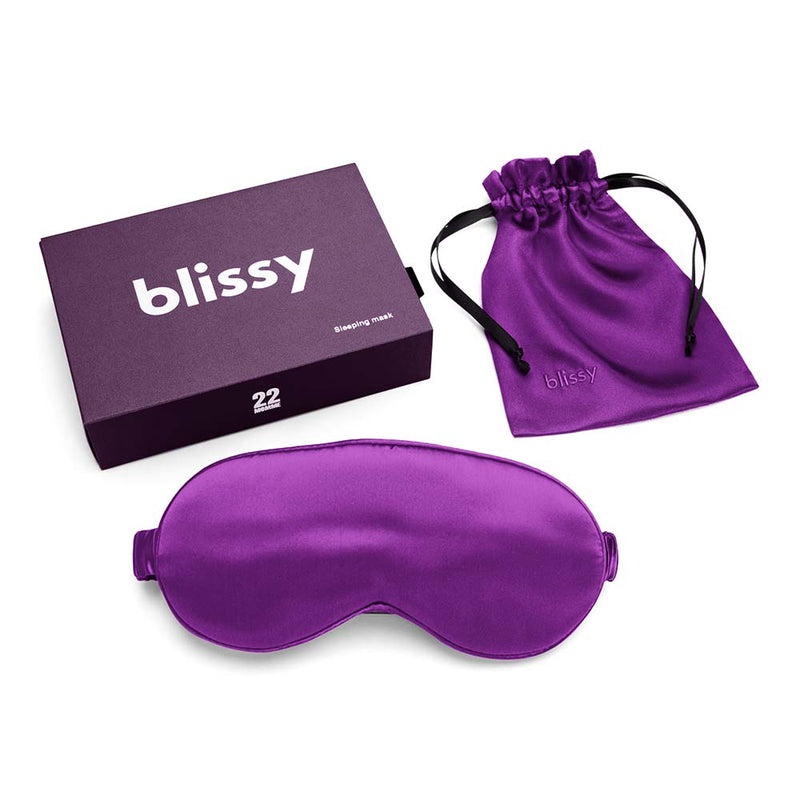 Sleep Mask - Royal Purple - Blissy Royal Purple Sleep Mask – 22 Momme Mulberry Silk, 100% Silk