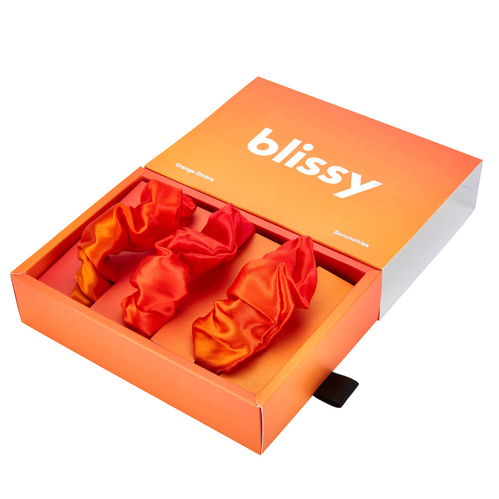Blissy Scrunchies - Orange Ombre