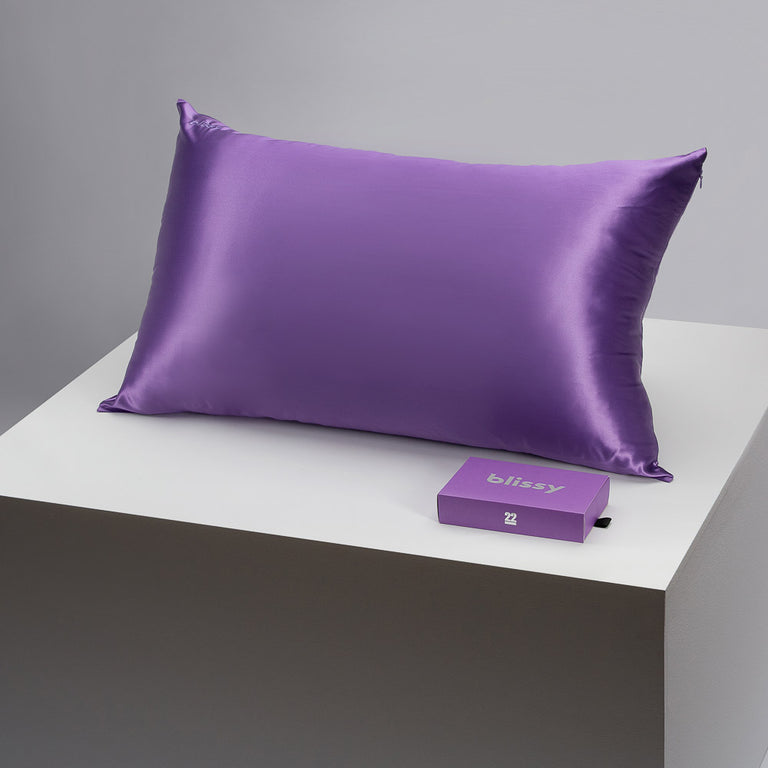 Blissy 100% Mulberry 22-Momme Silk Pillowcase - Royal Purple - Standard