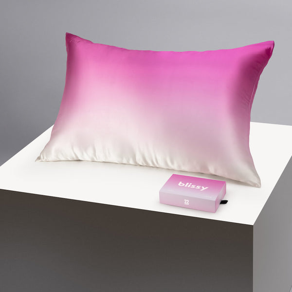 Blissy Standard Pink Ombre Pillowcase – 22 Momme Mulberry Silk, 100% Silk