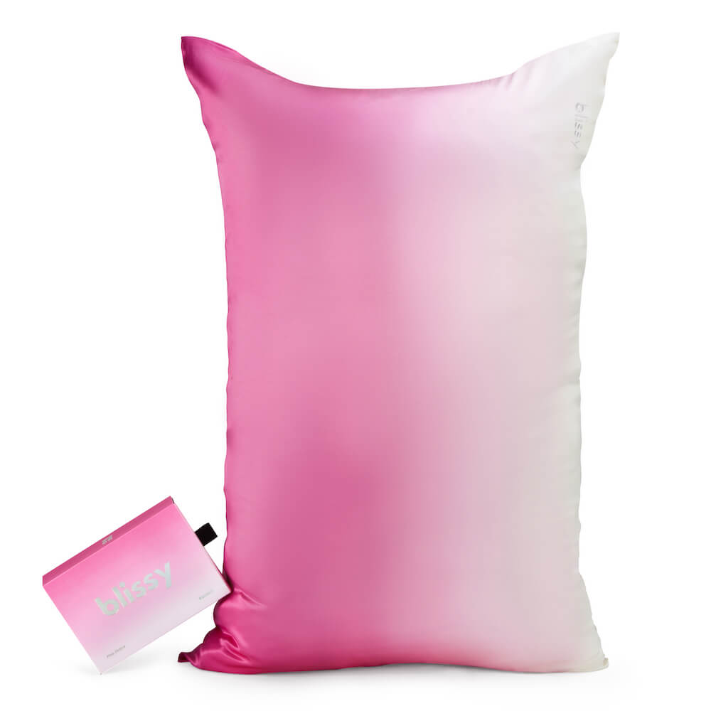 Blissy Pink Ombre Silk Pillowcase Detail – Standard