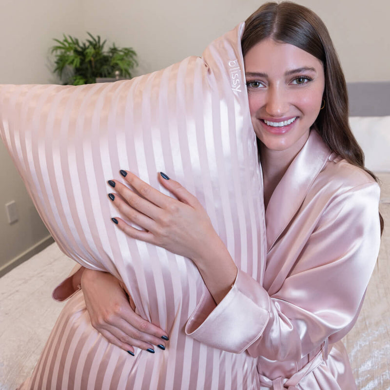 Pillowcase - Pink Striped - Standard