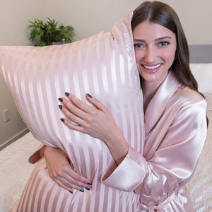 Pillowcase - Pink Striped - Queen