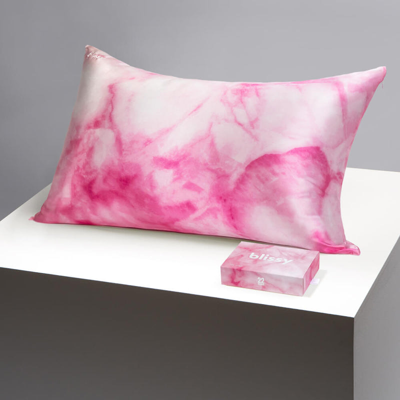 Pillowcase - Pink Tie-Dye - Standard - Blissy Standard Pink Tie-Dye Pillowcase – 22 Momme Mulberry Silk, 100% Silk