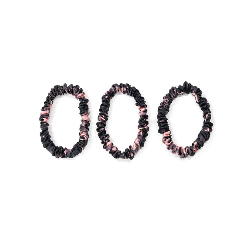 Blissy Skinny Scrunchies - Rose Black Marble