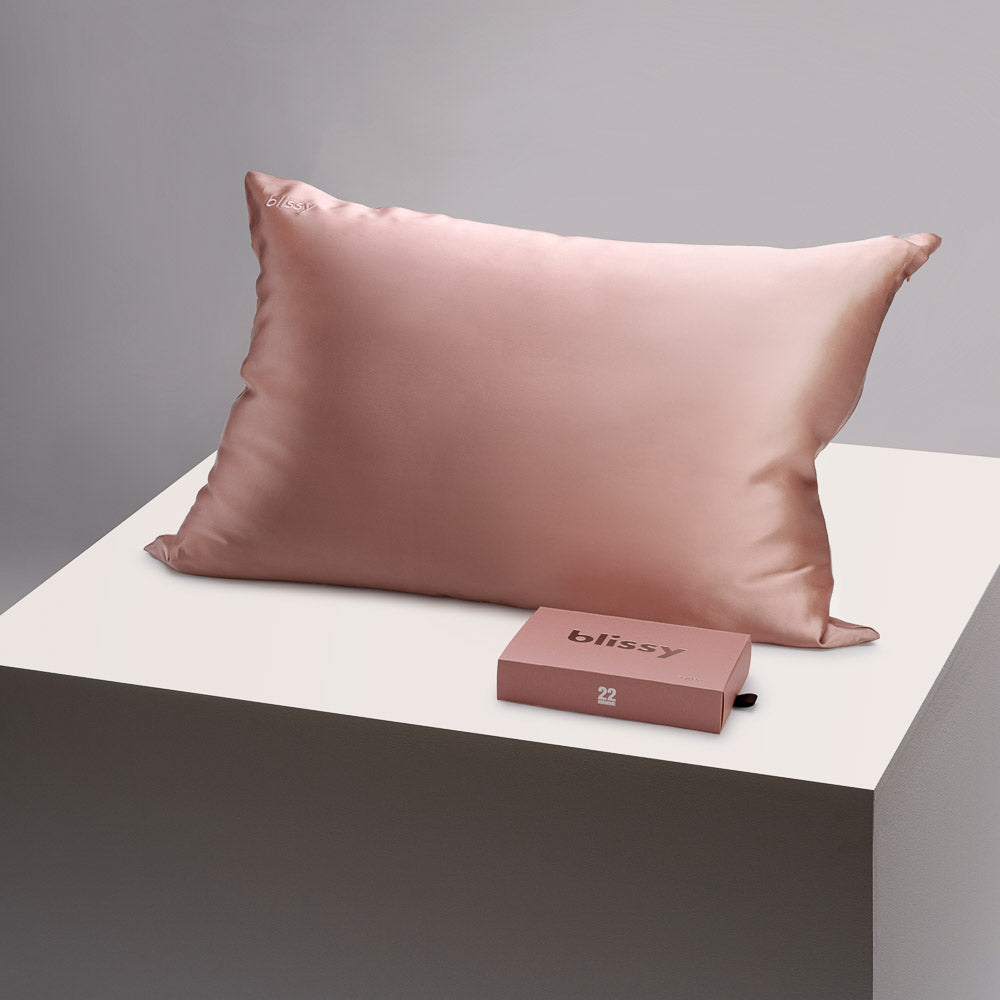Blissy King Rose Gold Pillowcase – 22 Momme Mulberry Silk, 100% Silk