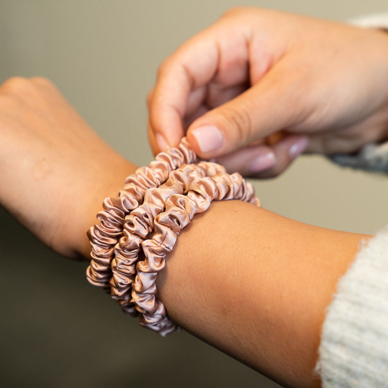 Blissy Skinny Scrunchies - Rose Gold