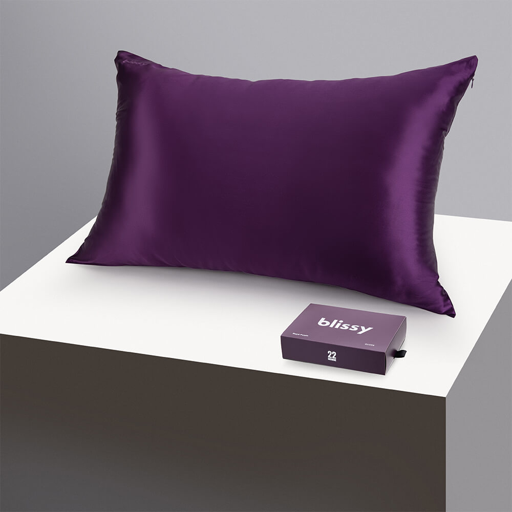 Blissy Queen Royal Purple Pillowcase – 22 Momme Mulberry Silk, 100% Silk