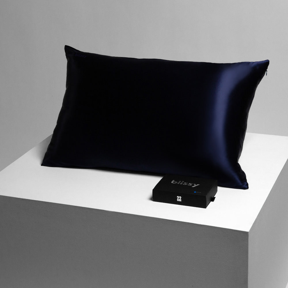 Blissy Standard Blue Pillowcase – 22 Momme Mulberry Silk, 100% Silk