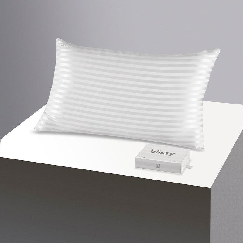 Pillowcase - White Striped - Queen